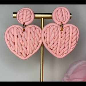 Heart polymer clay earrings